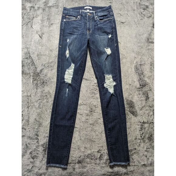 Good American Denim - Good American Good Legs Skinny Leg Distressed Jeans Women's Size 2/26 Dark Wash